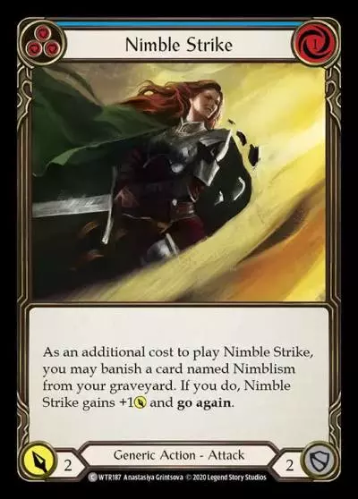 Nimble Strike BLUE R-WTR187 - Welcome to Rathe - Unlimited Revised - Flesh and blood card