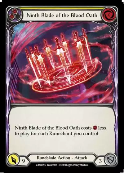 Ninth Blade of the Blood Oath YELLOW ARC082 - Arcane Rising - Flesh and blood card