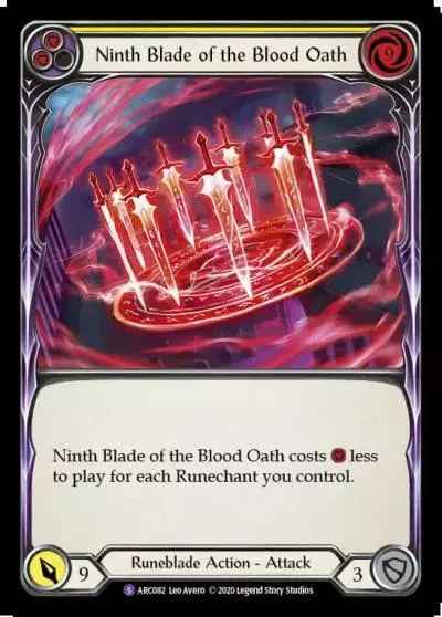 Ninth Blade of the Blood Oath YELLOW U-ARC082-RF - Arcane Rising - Unlimited - Flesh and blood card