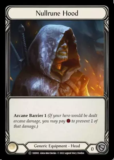 Nullrune Hood 1HR003 - Rhinar - Blitz Deck - Flesh and blood card