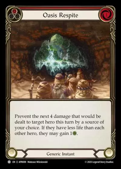 Oasis Respite RED APR009 - Armory Deck Legends - Prism Sculptor of Arc Light - Flesh and blood card