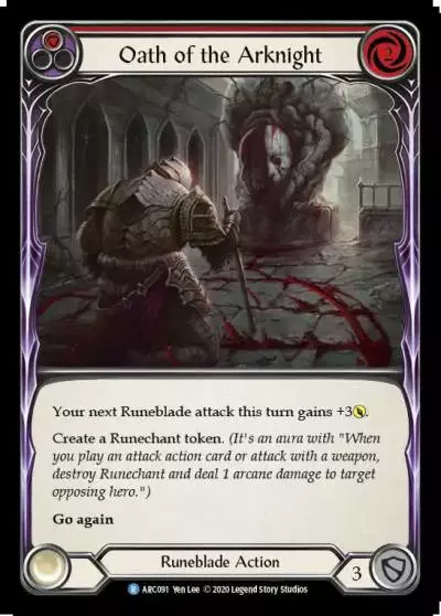Oath of the Arknight RED U-ARC091-RF - Arcane Rising - Unlimited - Flesh and blood card