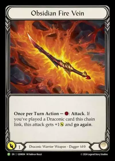 Obsidian Fire Vein GEM004-CF - GEM - Pack 1 - Flesh and blood card