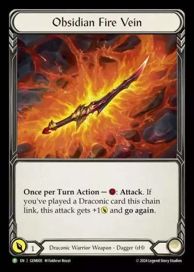 Obsidian Fire Vein GEM005-CF - GEM - Pack 1 - Flesh and blood card