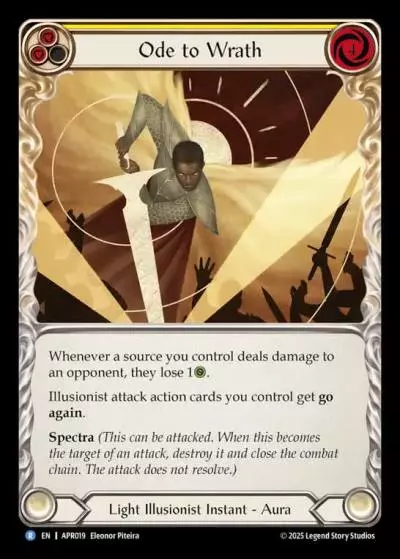 Ode to Wrath YELLOW APR019 - Armory Deck Legends - Prism Sculptor of Arc Light - Flesh and blood card