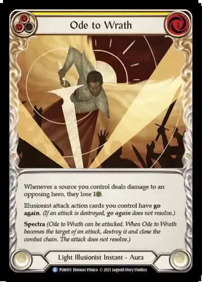 Ode to Wrath YELLOW PSM015 - Prism - Blitz Deck - Flesh and blood card