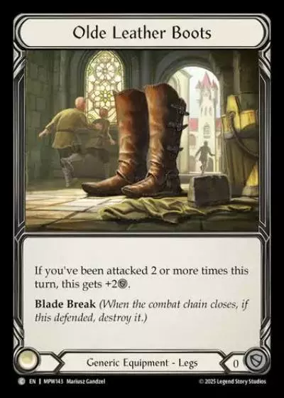 Olde Leather Boots MPW143 - Mastery Pack Warrior - Flesh and blood card
