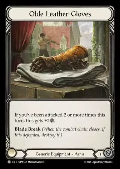 Olde Leather Gloves MPW142 - Mastery Pack Warrior - Flesh and blood card