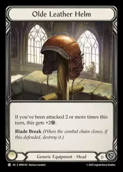 Olde Leather Helm MPW140 - Mastery Pack Warrior - Flesh and blood card