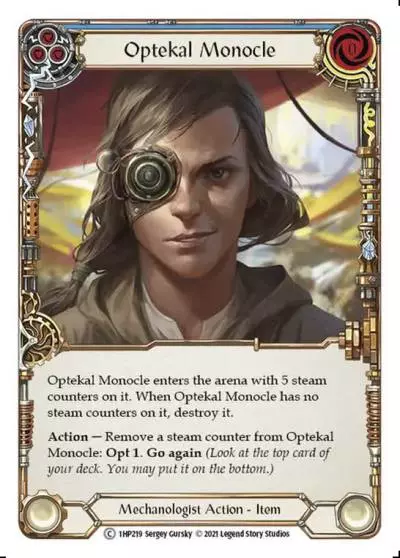 Optekal Monocle BLUE 1HP219 - History Pack 1 - Flesh and blood card