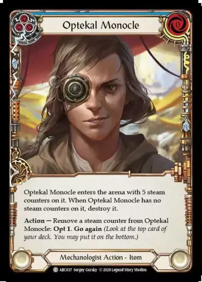 Optekal Monocle BLUE U-ARC037-RF - Arcane Rising - Unlimited - Flesh and blood card