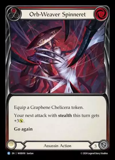Orb-Weaver Spinneret RED WOD018 - The Hunted Blitz Deck - Arakni, Web of Deceit - Flesh and blood card