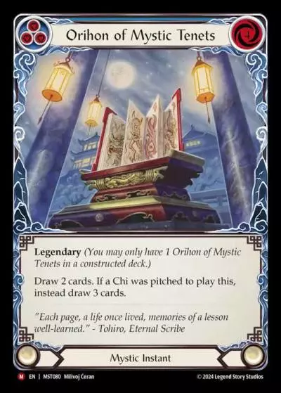 Orihon of Mystic Tenets BLUE MST080 - Part the Mistveil - Flesh and blood card