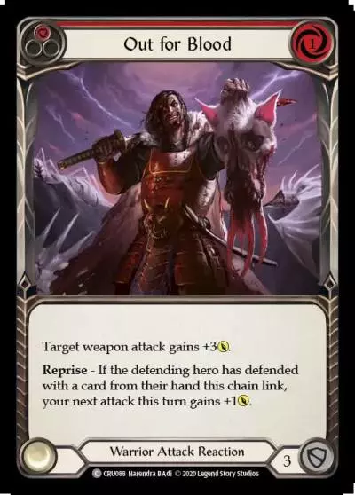 Out for Blood RED CRU088 - Crucible of War - Flesh and blood card