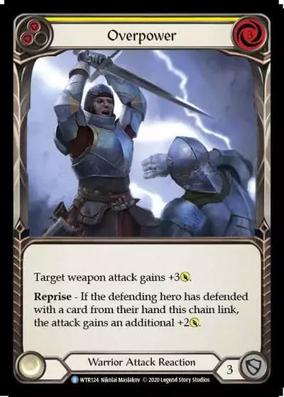 Overpower YELLOW U-WTR124-RF - Welcome to Rathe - Unlimited - Flesh and blood card