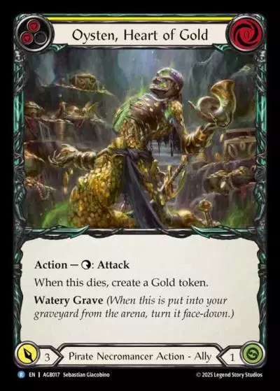 Oysten, Heart of Gold YELLOW AGB017 - Armory Deck - Gravy Bones - Flesh and blood card