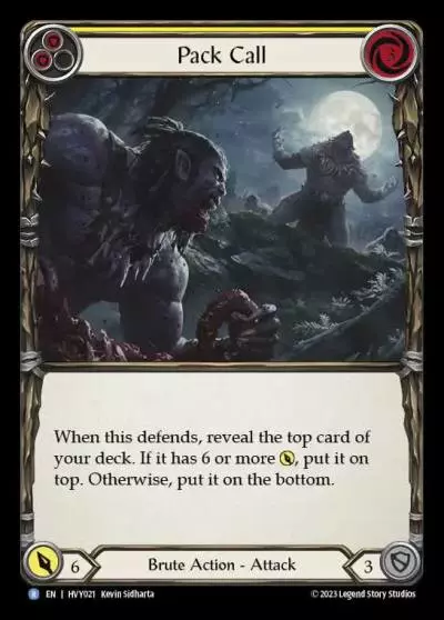 Pack Call YELLOW HVY021 - Heavy Hitters - Flesh and blood card