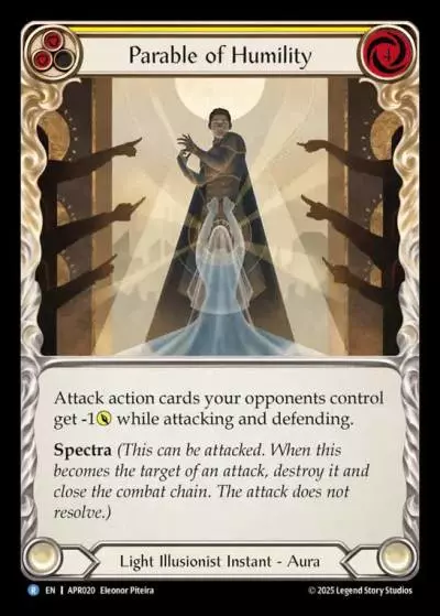 Parable of Humility YELLOW APR020 - Armory Deck Legends - Prism Sculptor of Arc Light - Flesh and blood card