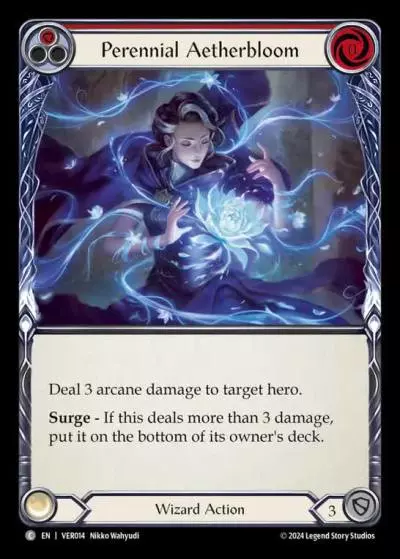 Perennial Aetherbloom RED VER014 - Rosetta Blitz Deck - Verdance - Flesh and blood card
