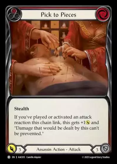 Pick to Pieces AAC015 - Armory Deck - Arakni, 5L!p3d 7hRu 7h3 cR4X - Flesh and blood card