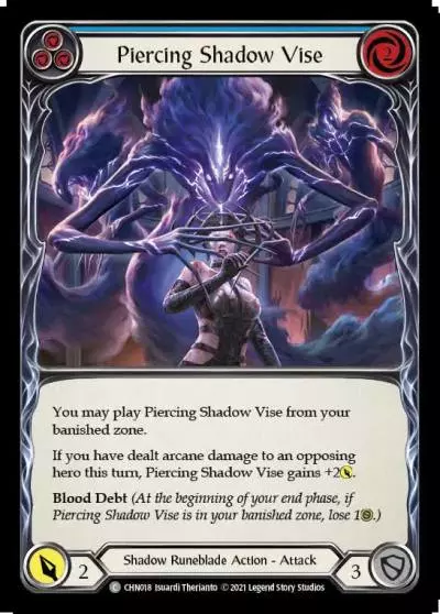 Piercing Shadow Vise BLUE CHN018 - Chane - Blitz Deck - Flesh and blood card