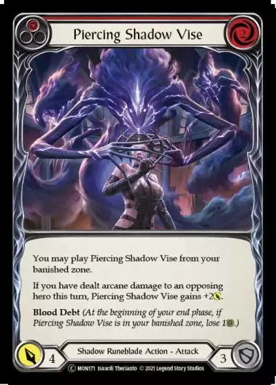 Piercing Shadow Vise RED U-MON171-RF - Monarch - Unlimited - Flesh and blood card