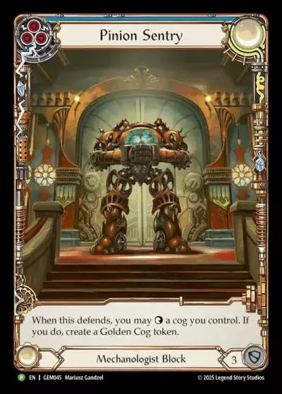 Pinion Sentry BLUE GEM045 - GEM - Pack 2 - Flesh and blood card
