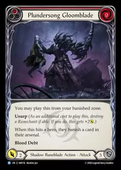 Plundersong Gloomblade IAR116 - Usurp the Shadow Throne - Flesh and blood card