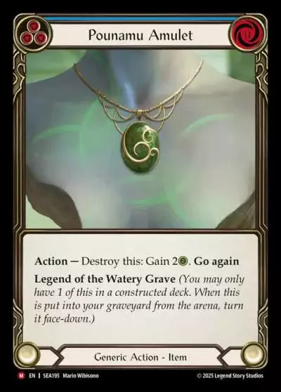 Pounamu Amulet BLUE SEA195 - High Seas - Flesh and blood card