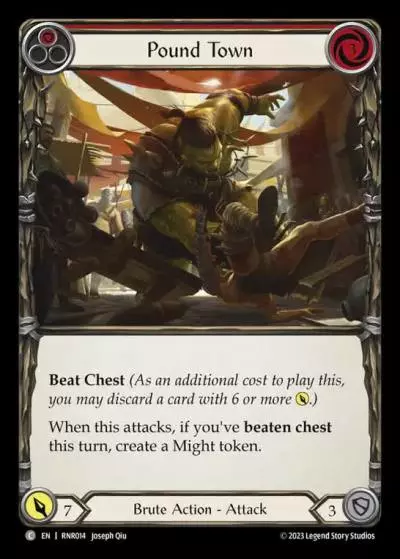 Pound Town RED RHI014 - Rhinar - Heavy Hitters Blitz Deck - Flesh and blood card