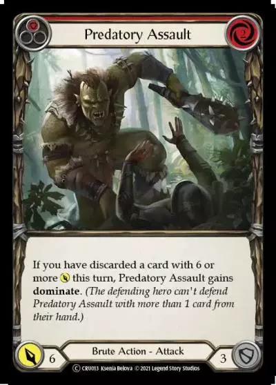 Predatory Assault RED U-CRU013-RF - Crucible of War - Unlimited - Flesh and blood card