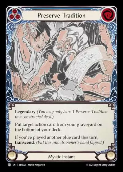 Preserve Tradition BLUE ZEN025 - Zen - Blitz Deck - Flesh and blood card