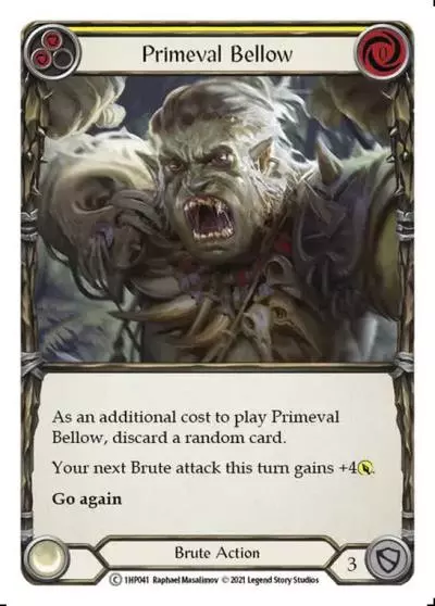 Primeval Bellow YELLOW 1HP041 - History Pack 1 - Flesh and blood card