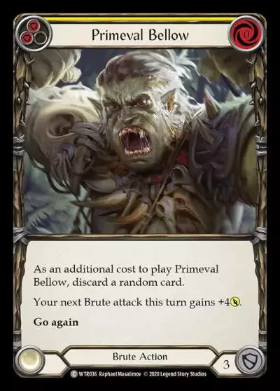 Primeval Bellow YELLOW R-WTR036 - Welcome to Rathe - Unlimited Revised - Flesh and blood card