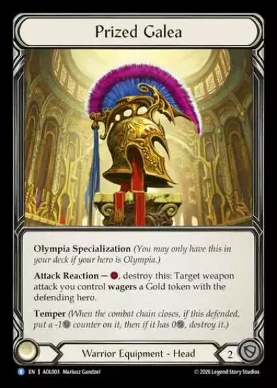 Prized Galea AOL003 - Armory Deck - Olympia, Prized Fighter - Flesh and blood card