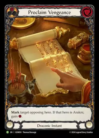Proclaim Vengeance RED GEM018 - GEM - Pack 1 - Flesh and blood card