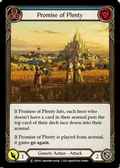 Promise of Plenty BLUE U-CRU185-RF - Crucible of War - Unlimited - Flesh and blood card