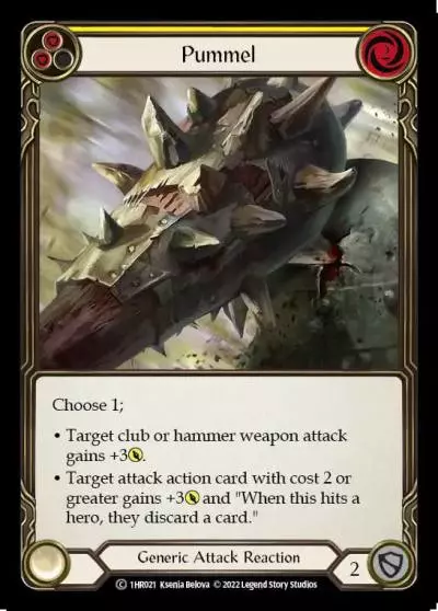 Pummel YELLOW 1HR021 - Rhinar - Blitz Deck - Flesh and blood card