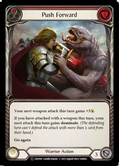 Push Forward RED U-CRU094-RF - Crucible of War - Unlimited - Flesh and blood card