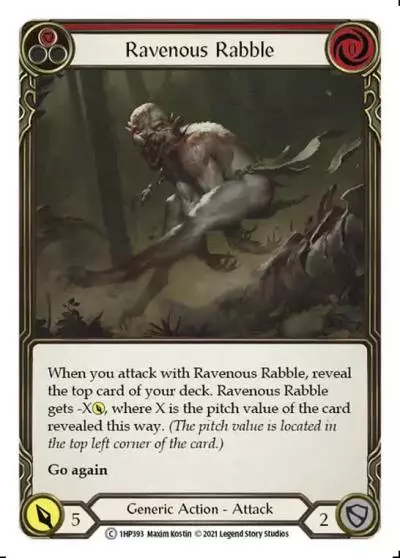 Ravenous Rabble RED 1HP393 - History Pack 1 - Flesh and blood card
