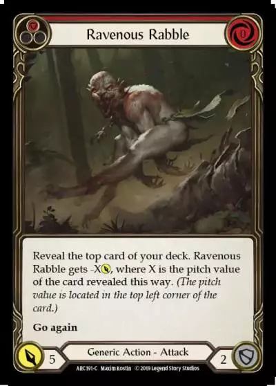 Ravenous Rabble RED ARC191 - Arcane Rising - Flesh and blood card