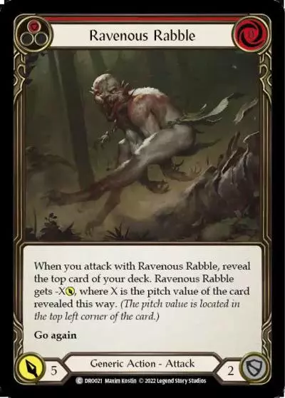 Ravenous Rabble RED DRO021 - Dromai - Blitz Deck - Flesh and blood card