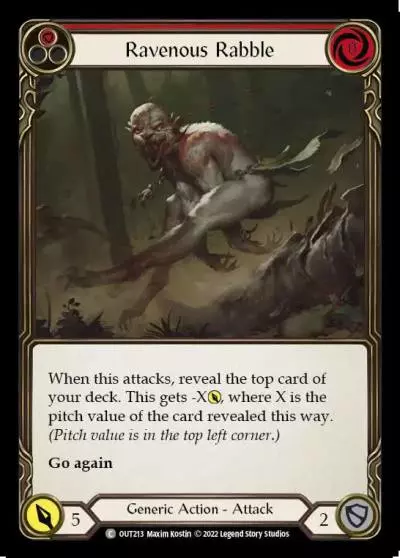 Ravenous Rabble RED OUT213 - Outsiders - Flesh and blood card