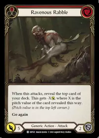 Ravenous Rabble RED RIP021 - Riptide - Blitz Deck - Flesh and blood card