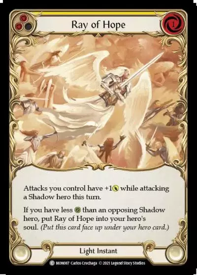Ray of Hope YELLOW MON087 - Monarch - Flesh and blood card