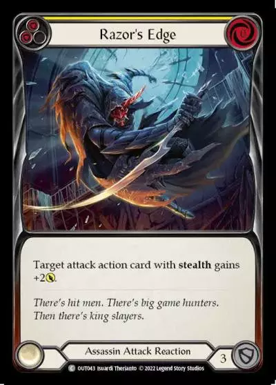 Razor's Edge YELLOW OUT043 - Outsiders - Flesh and blood card