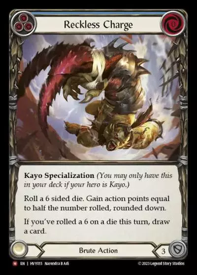 Reckless Charge BLUE HVY015 - Heavy Hitters - Flesh and blood card