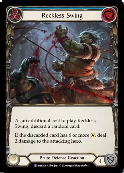 Reckless Swing BLUE U-WTR008-RF - Welcome to Rathe - Unlimited - Flesh and blood card