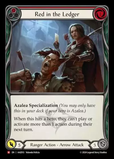 Red in the Ledger RED AAZ013 - Armory Deck - Azalea, Ace in the Hole - Flesh and blood card