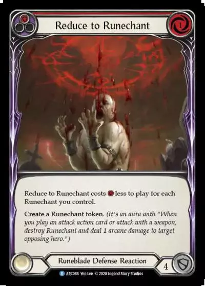 Reduce to Runechant RED U-ARC088 - Arcane Rising - Unlimited - Flesh and blood card
